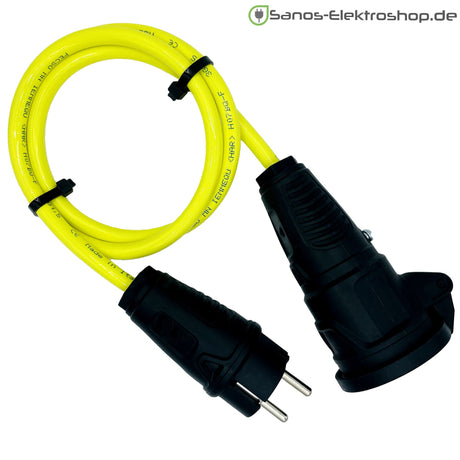 Schuko-Verlängerung 230V mit Federklappdeckel - PUR Gummileitung H07BQ-F 3G2,5 mm² | 1,00 bis 50,00 Meter | verschiedene Farben