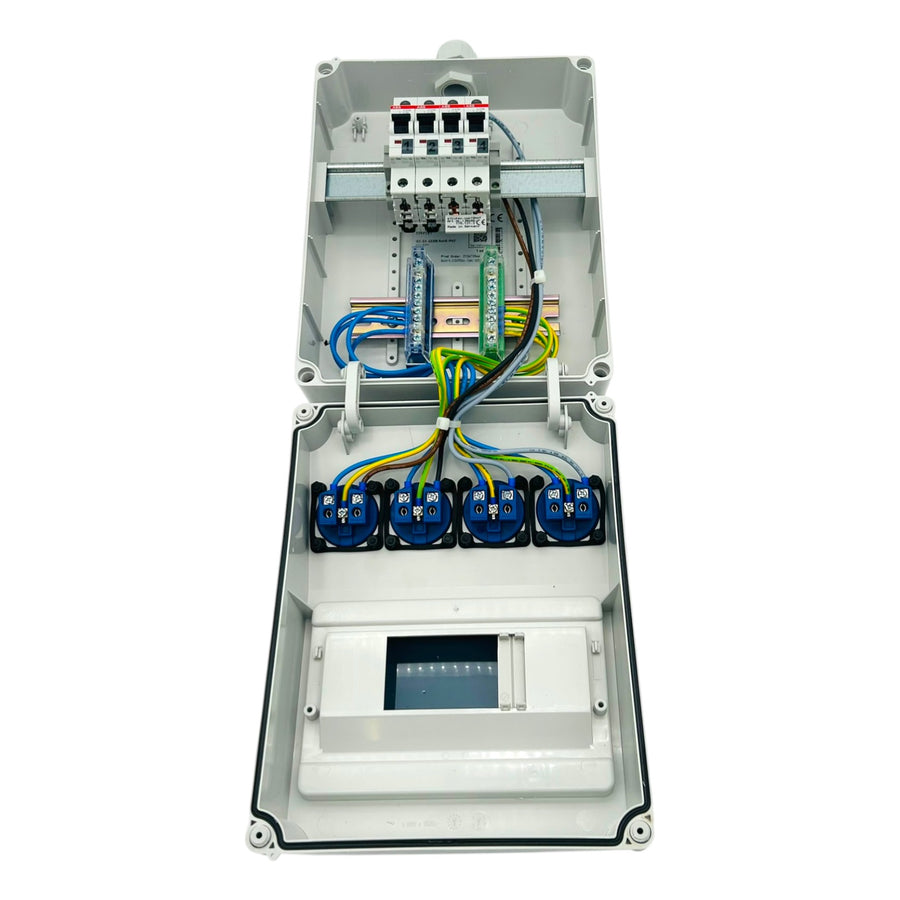 SANOS Wandverteiler ABB/PCE - 4x Schukodose | einzeln gesichert | SAN033
