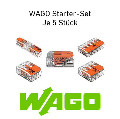 WAGO 221 Starter-Set: 221-2411, 221-412, 221-413, 221-415 - Je 5 Stück