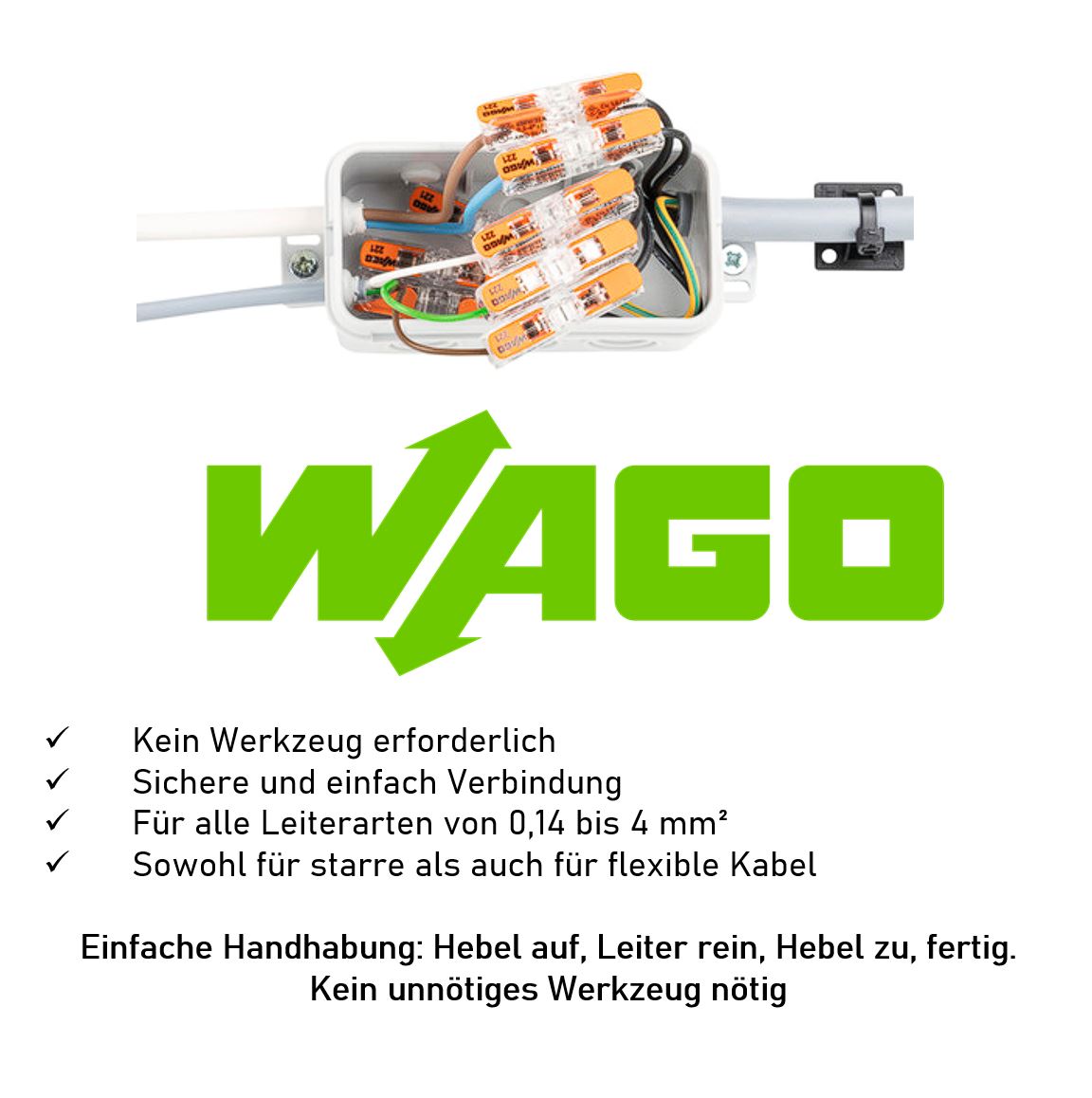 WAGO 221 Starter-Set: 221-2411, 221-412, 221-413, 221-415 - Je 5 Stück