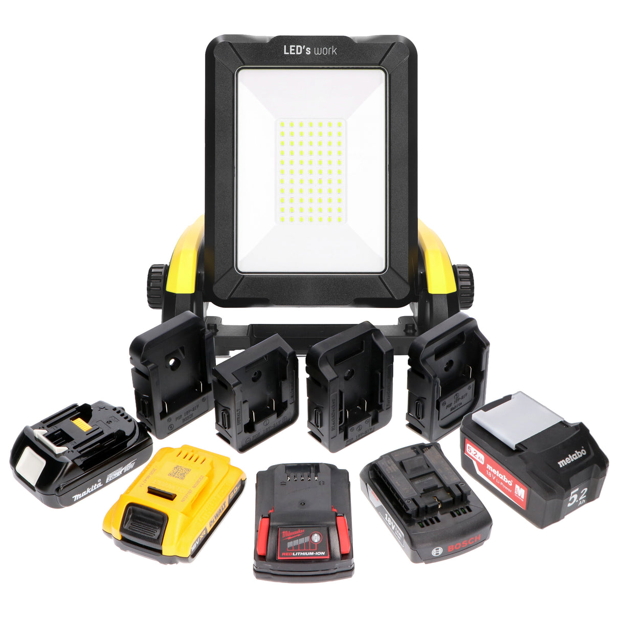 LED-Akku-Arbeitsleuchte, 20 W, IP54, inkl. 18 V Akku-Adapter, USB-Ausgang