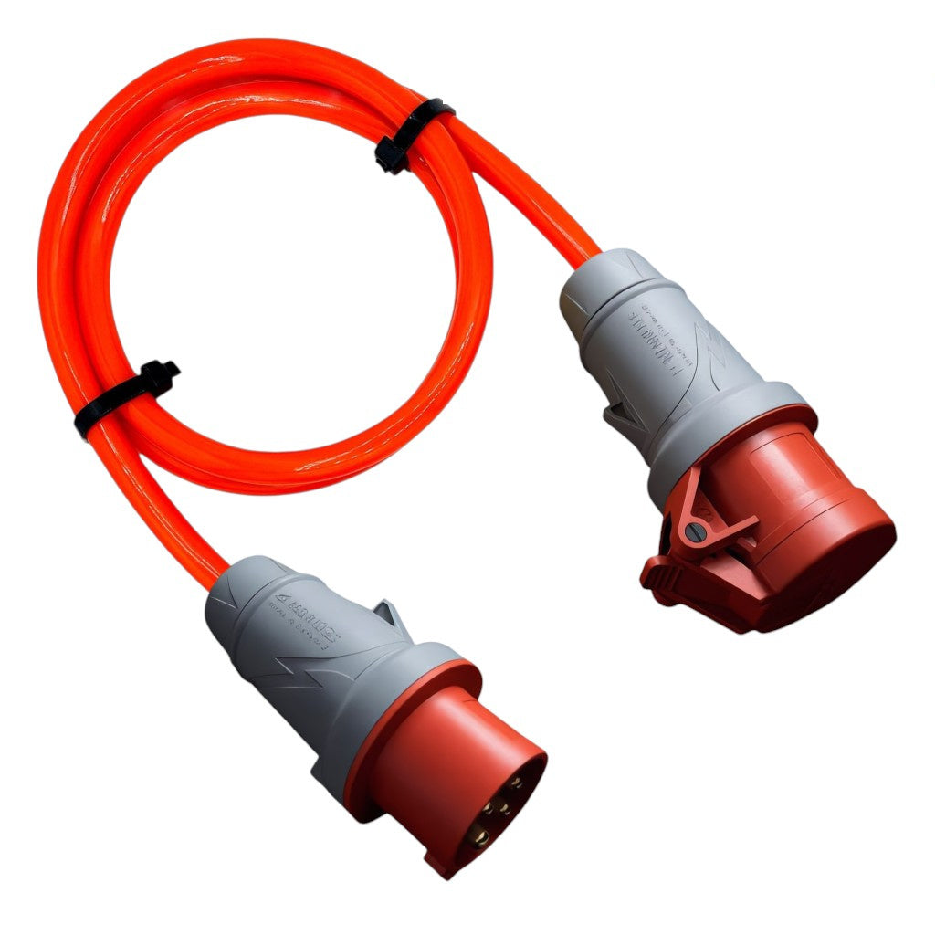 Mennekes CEE-Verlängerung 16A/32A - 400V - 5-polig | PUR Gummileitung H07BQ-F 5G1,5mm² - 5G6mm² | 1,00 bis 50,00 Meter | verschiedene Farben