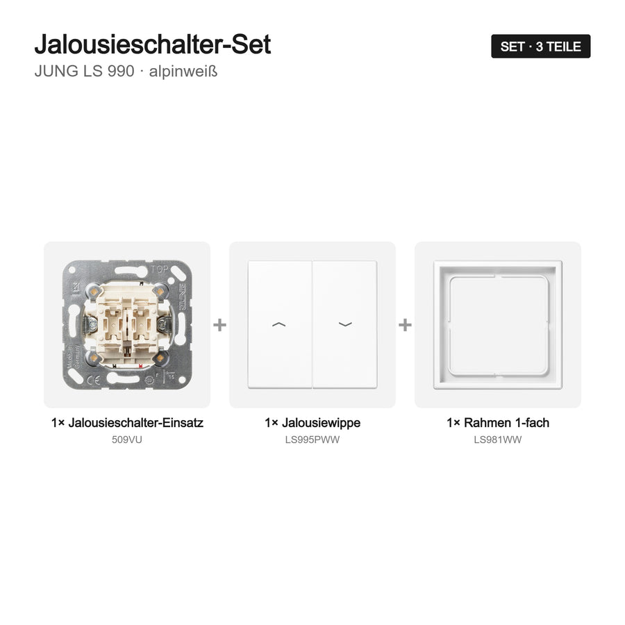 JUNG LS 990 Jalousieschalter-Set alpinweiß – Set-Inhalt