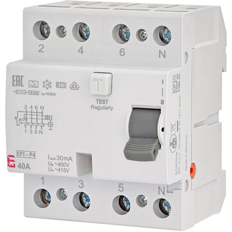 ETI Fehlerstromschutzschalter EFI-4 A 40/0,03A, 002061512 - Sanos-Elektroshop.de