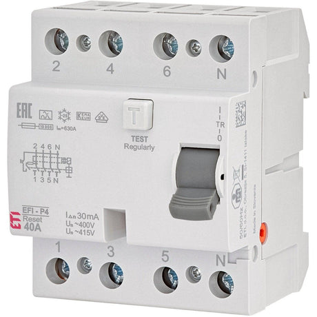 ETI Fehlerstromschutzschalter EFI-P4R A 40/0,03A, 002061862 - Sanos-Elektroshop.de
