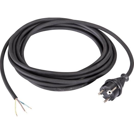 Anschlussleitung H07RN-F 3G1,5, 3m, schwarz, 1. Seite Gummi-Zentralstecker, 2. Seite mit Aderendhülsen - Sanos-Elektroshop.de