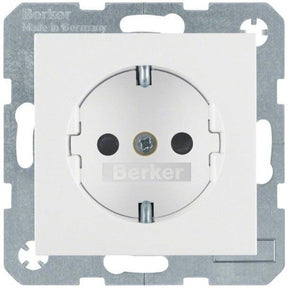 Berker 47238989 S.1 Schuko-Steckdose erhöhter Berührungsschutz polarweiß glänzend - Sanos-Elektroshop.de