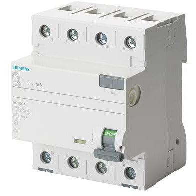 SIEMENS FI-Schutzschalter, 4-polig, Typ A, In: 40 A, 30 mA N-Links - 5SV33446KL - Sanos-Elektroshop.de