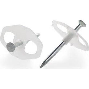 Nagelscheibe 38 x 25 mm mit Stahlnagel 3,5 x 40 mm, 100 Stück - Sanos-Elektroshop.de