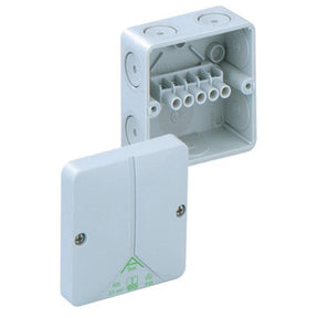 Verbindungsdose "A-BOX" 2,5 mm², grau, IP65, 80x80x52 mm, mit Klemmstein, 3 Stück - Sanos-Elektroshop.de