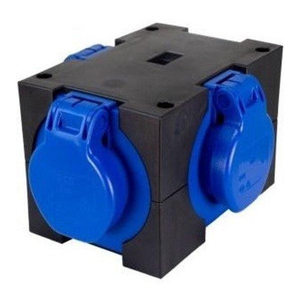 PCE 9430005 CEE-Kompaktverteiler IP44 mit CEE-Stecker 16A 3-polig und 3 Schukodosen