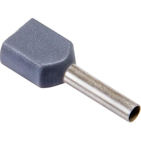Twin-Aderendhülsen 2x0,75 qmm, grau DIN 46 228, 100 Stück - Sanos-Elektroshop.de