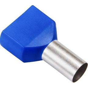 Twin-Aderendhülsen 2x16,00 qmm, blau DIN 46 228, 100 Stück - Sanos-Elektroshop.de